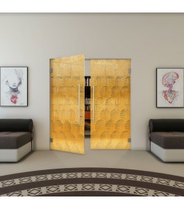 Pendeltür - Fineprint Model 029 Gold auf Klarglas