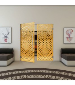 Pendeltür - Fineprint Model 068 Gold auf Klarglas