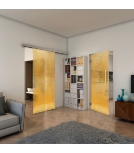 Pendeltür - Fineprint Model 025 Gold auf Klarglas