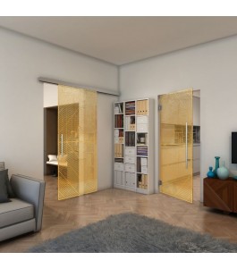 Pendeltür - Fineprint Model 194 Gold auf Klarglas